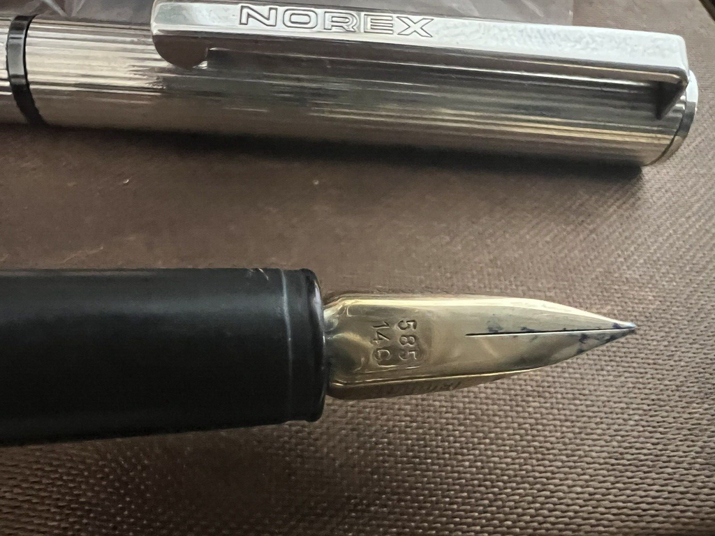 Norex Penne Stylo à Plume Argent Massif 925 Stylo Plume Or + Sphère Garantie