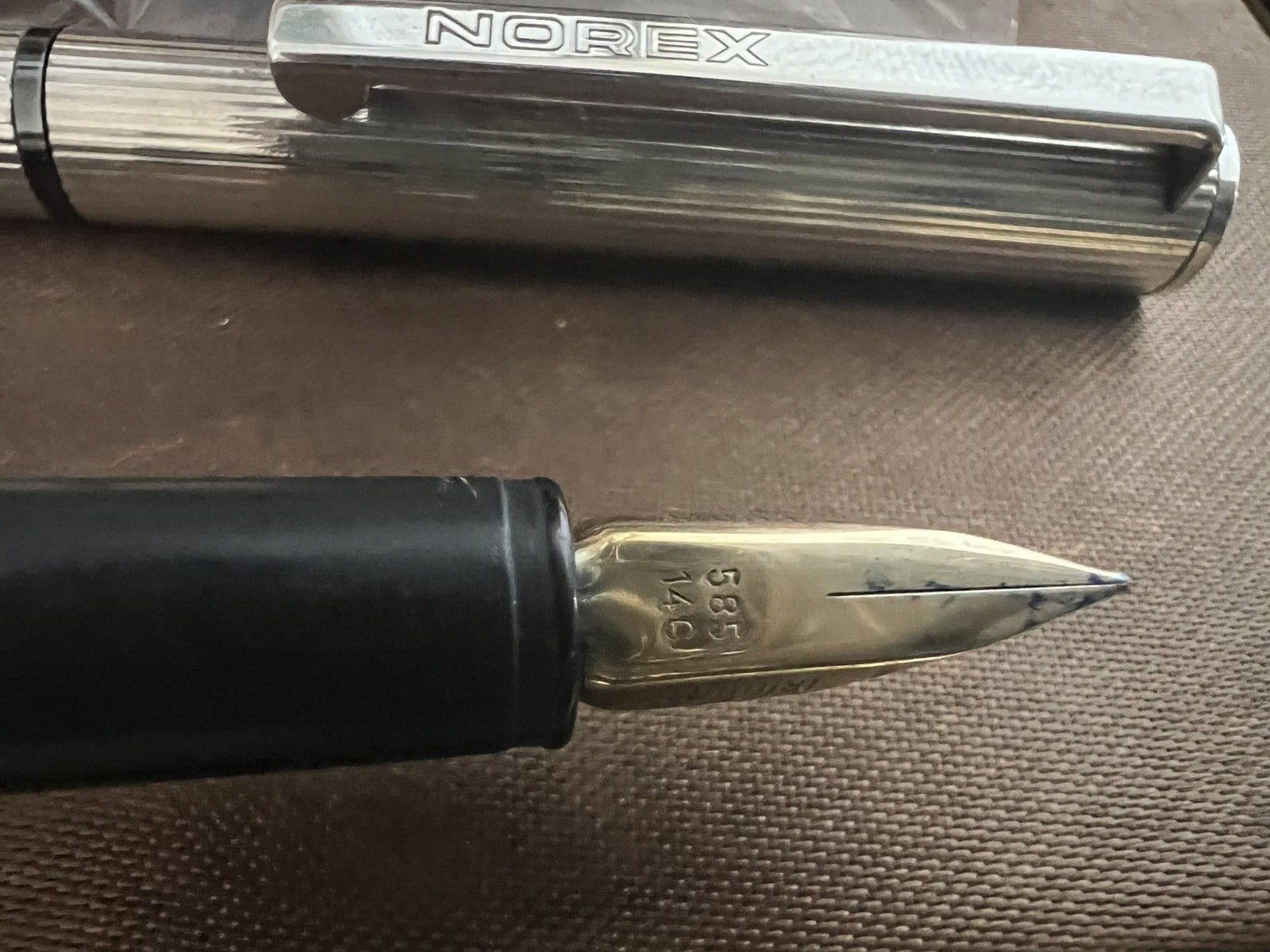 Norex Penne Stylo à Plume Argent Massif 925 Stylo Plume Or + Sphère Garantie