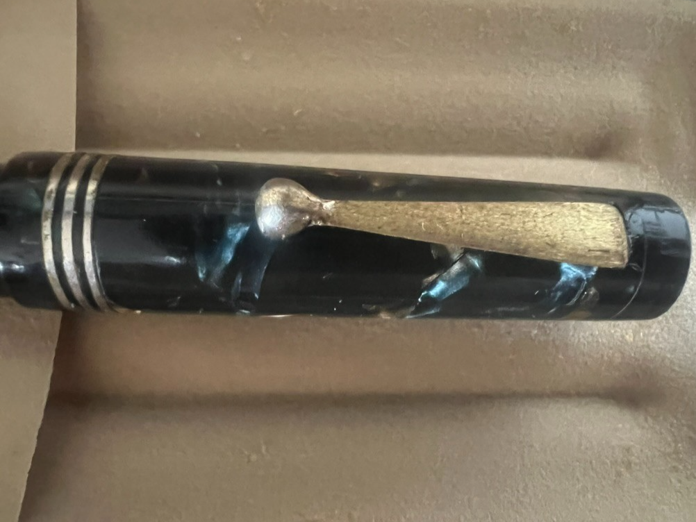 🔴 ELMO penna stilografica by Montegrappa marmorizzata pistone scrive vintage