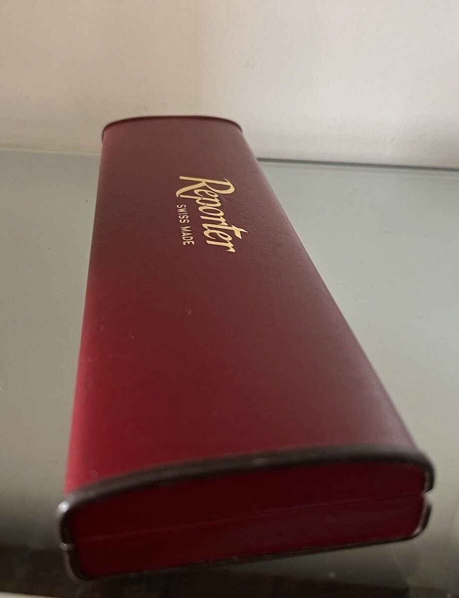 🔴 REPORTER box scatola orologio cofanetto custodia pelle vellutino vintage