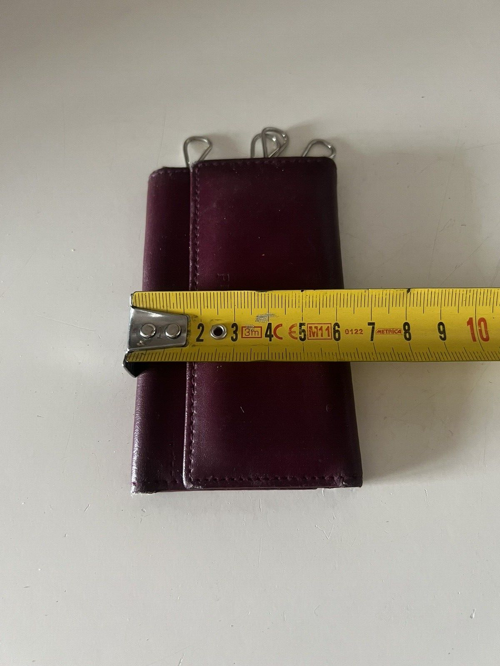 Porte-Clé Furla en Cuir Bordeaux Avec Protection Clés Vintage