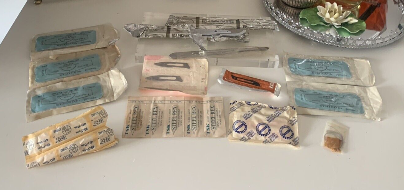 Bistouri Et Lame Médicale de Collection Époque Début 1900 De Vitrine