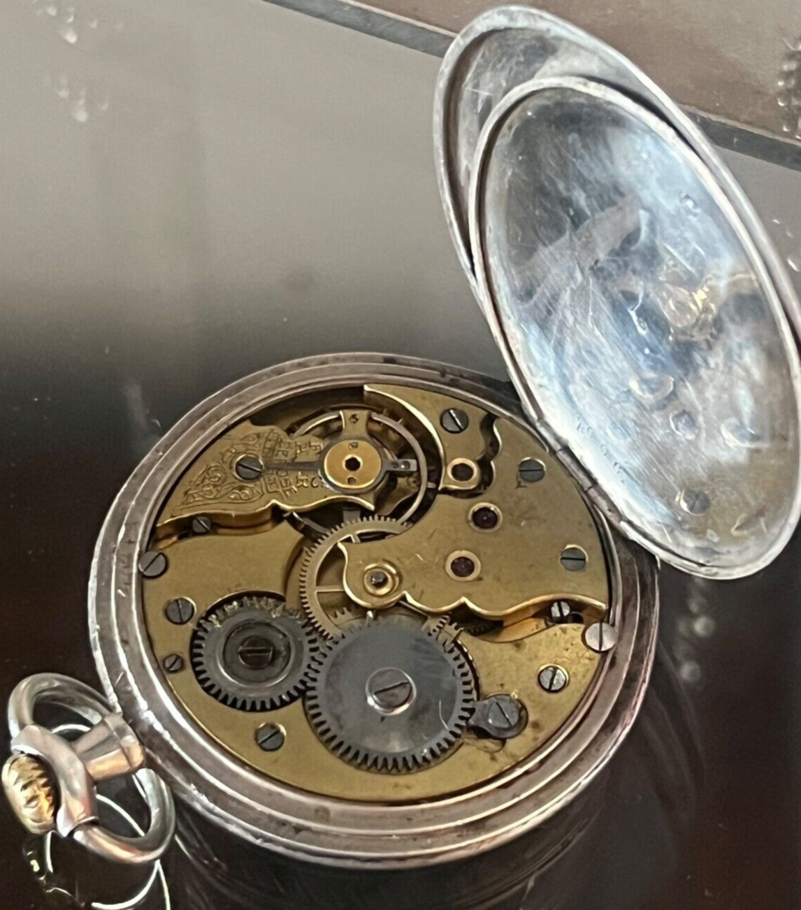 Zora Orologio Poche Argent 800 Étui Ciselé De Examen Pièces Vintage