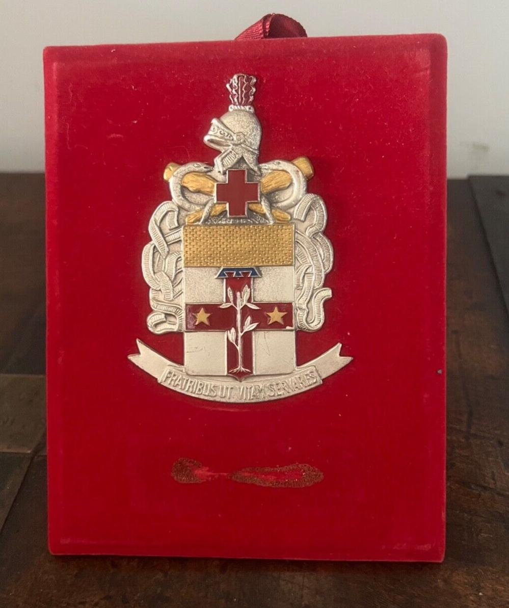 🔴 Crest militare CROCE ROSSA ESERCITO ITALIANO in metallo smalti floccato rosso