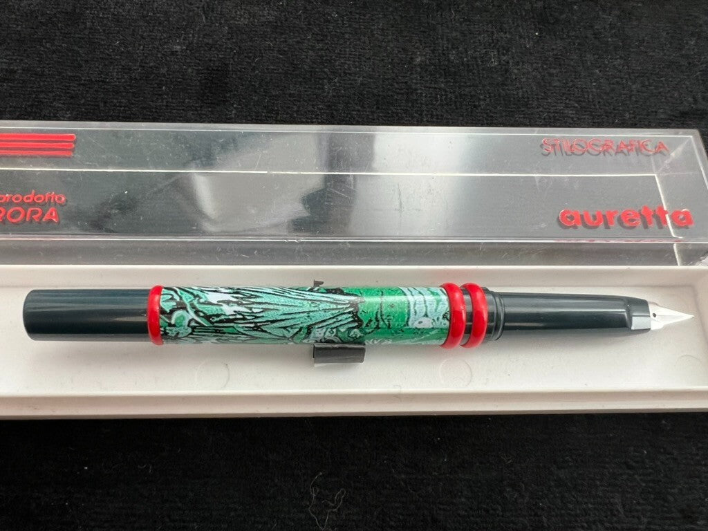 Auretta Stylo-Plume Stylo à Plume par Aurora Jungle Feuille Cartouches Cru '70