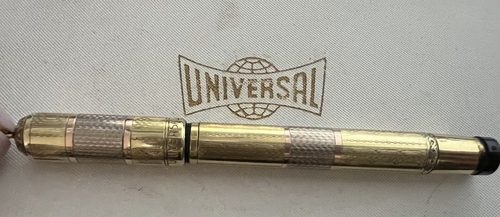 Universal Stylo-Plume Stylo à Plume Rétractable Or Argent Fonctionne Vintage
