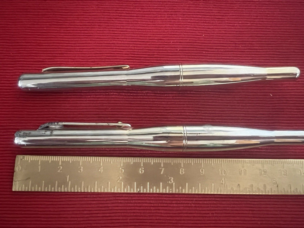🔴 STILUS chrome fountain pens iridium nib cartridge writes 2 PENS 