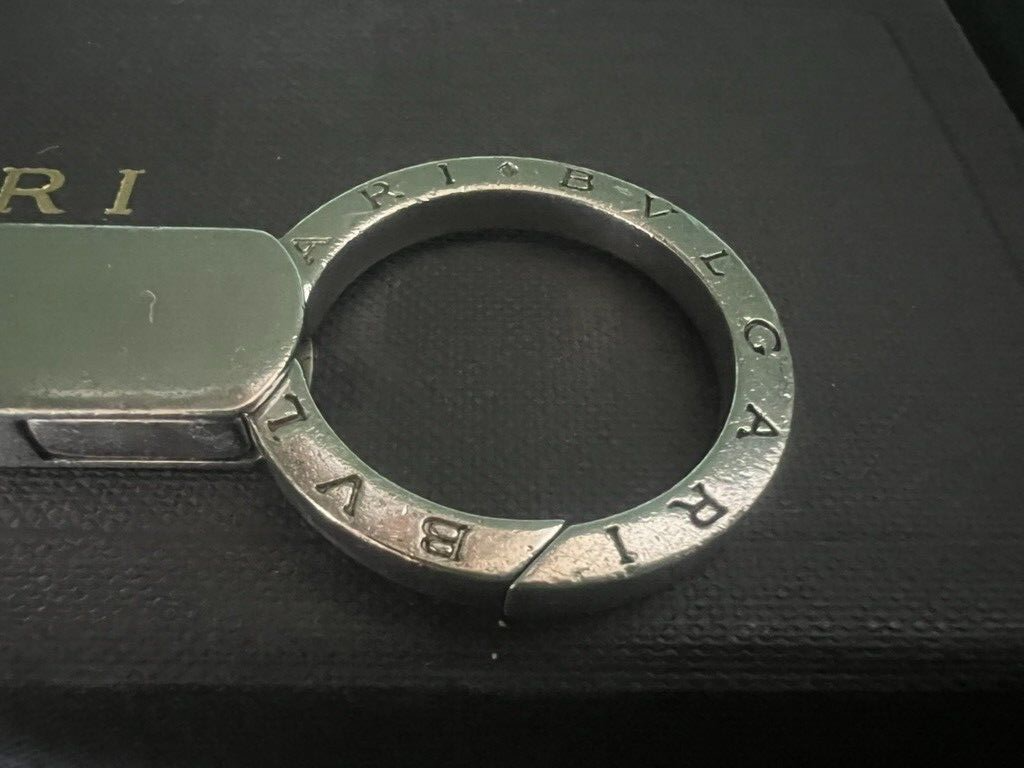 🔴 BULGARI Damen-Schlüsselanhänger mit Seitenringen, L 13 cm, mit Vintage-Etui 