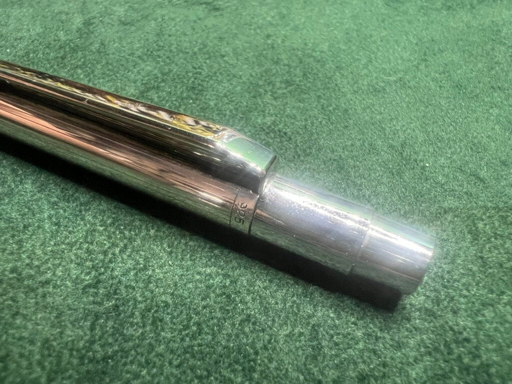 🔴 Penna sfera ARGENTO 925 meccanismo pulsante scatto scrive vintage