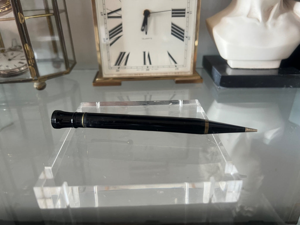 🔴 EUCHESSINA mechanical pencil, black, gold-plated, vintage pencil from the 1970s 