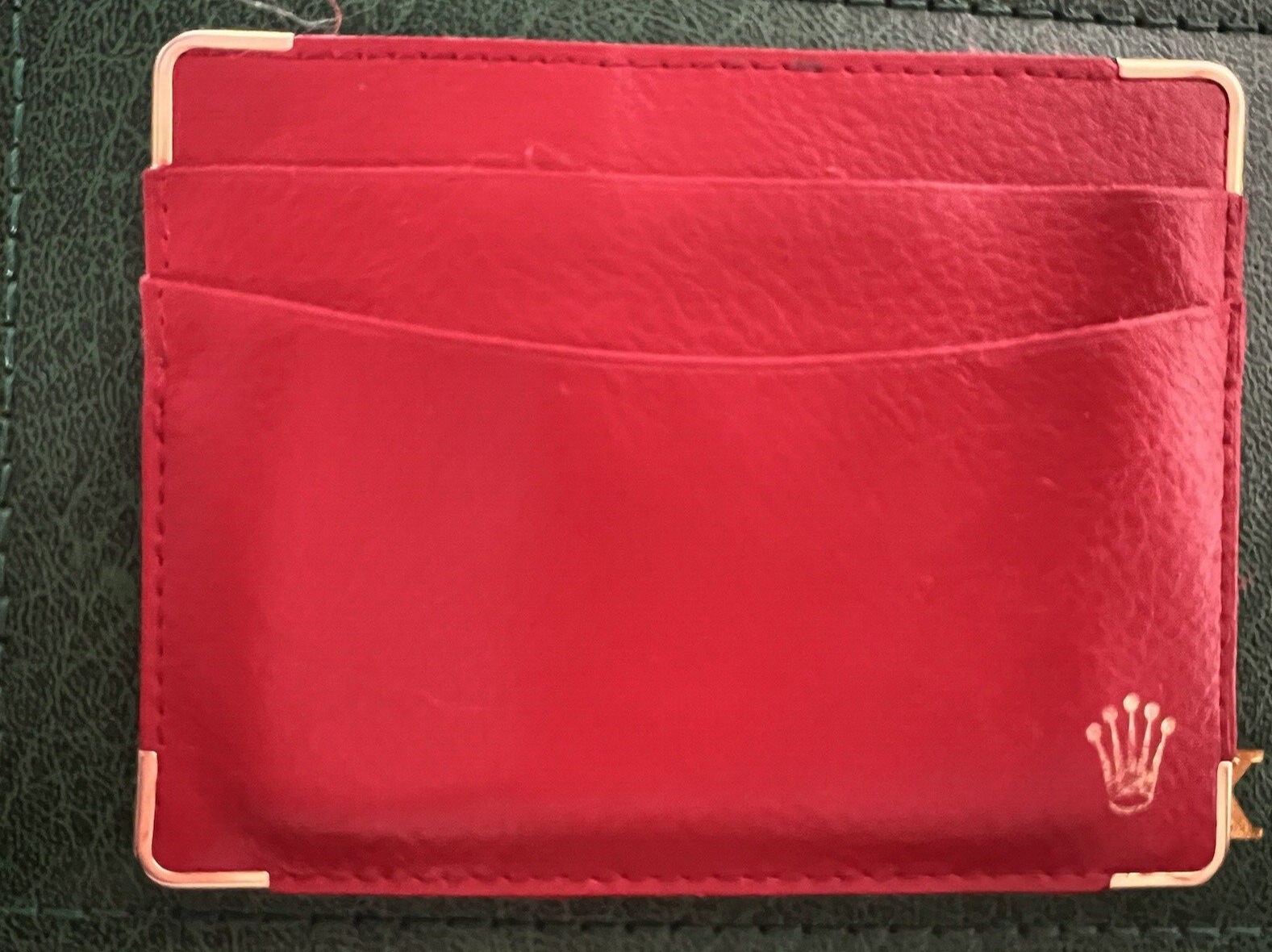 🔴 ROLEX porta garanzia portagaranzia uomo pelle rossa 101.60.55 vintage