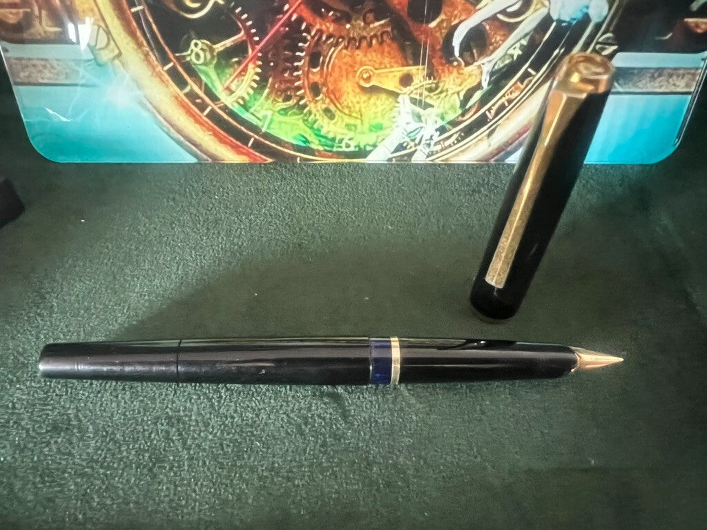 🔴 PELIKAN penna stilografica nera MK21 pistone pennino ORO non inchiostrata