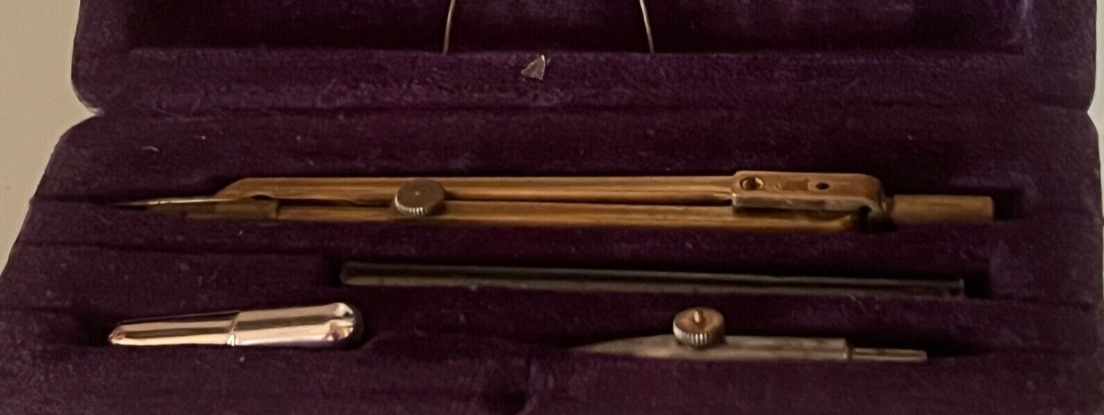 🔴 Compasso disegno tecnico OTTONE Production Alemana 121 con scatola antico