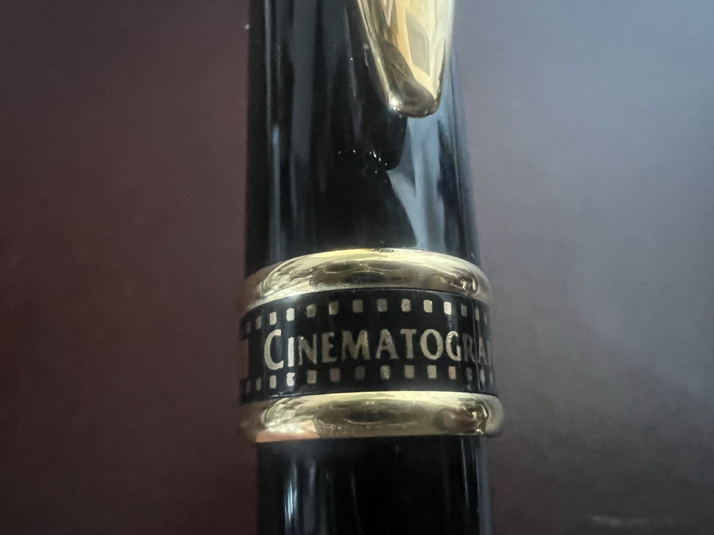 🔴 WATERMAN penna sfera CINEMATOGRAPHE nera bordo incisione pellicola