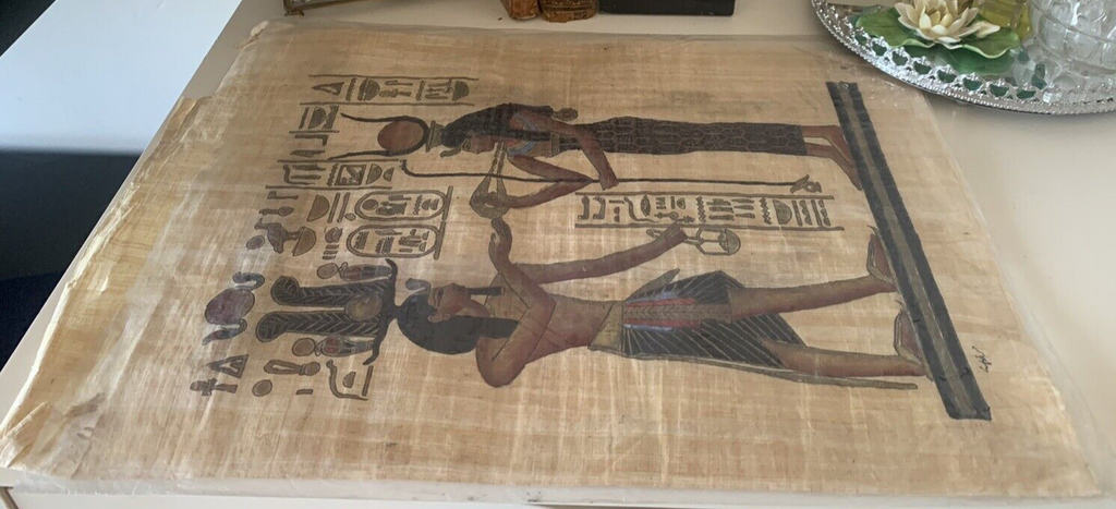 🔴 PAPIRO EGIZIO AUTENTICO egiziano originale dipinto a mano vintage
