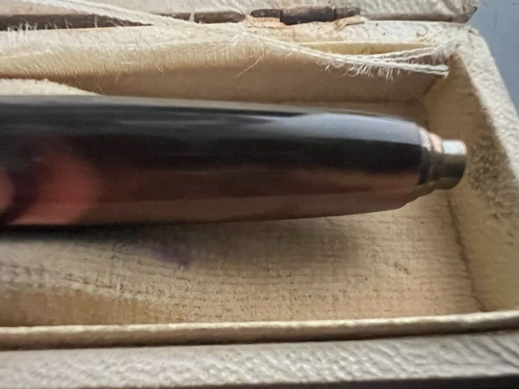 Pen Ball Marbled Iridescent Domed Marking Vintage Years 1970