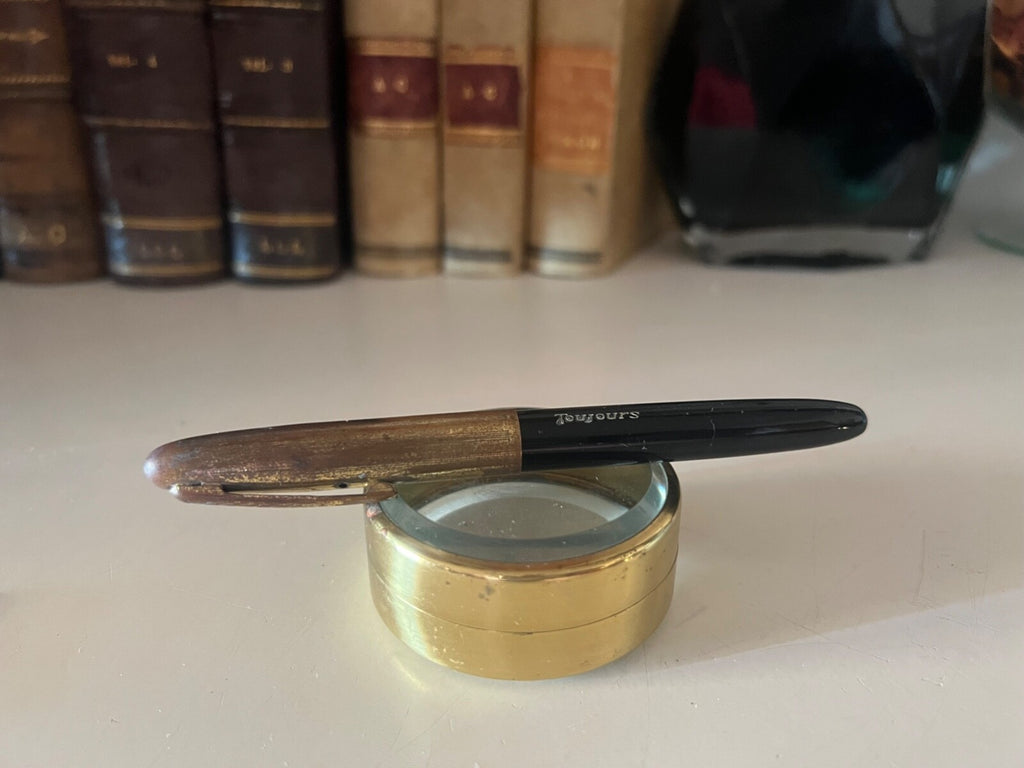 🔴 TOUJOURS penna stilografica PISTONE INTERNO cappuccio laminato antica