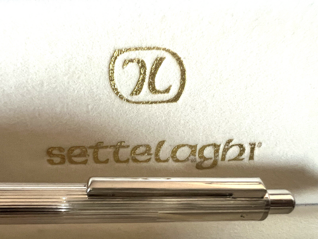 Settelaghi Stylo-Plume Sphère Argent 925 Massif Fenêtre Personnel Fort Poids 1