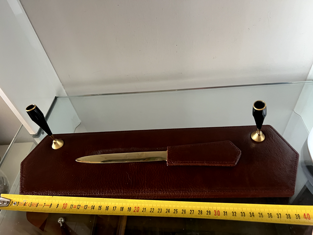 🔴 Stiloforo base penna stilografica sfera PELLE scrivania portapenna vintage