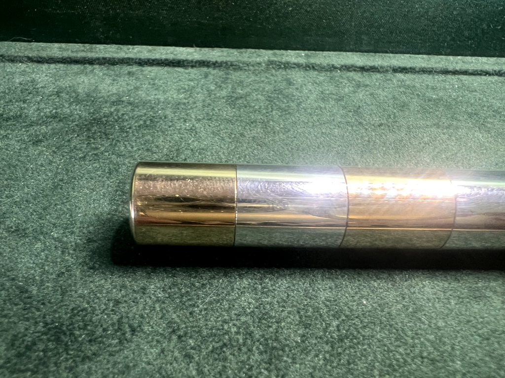 Roter Kugelschreiber, 925er Sterlingsilber, massiv, zweifarbig, schwer, selten 