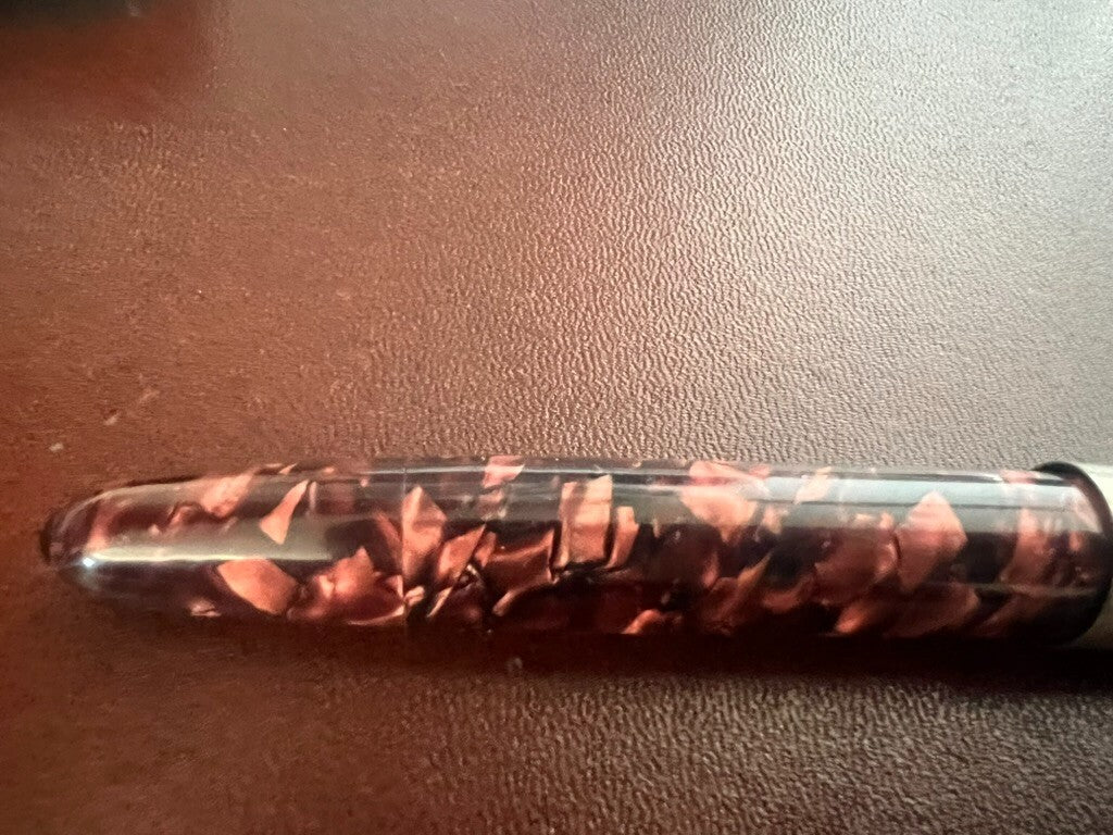 Stylo-Plume Stylo à Plume Celluloid Bordeaux Avec Bouton de Bas Écrit Vintage