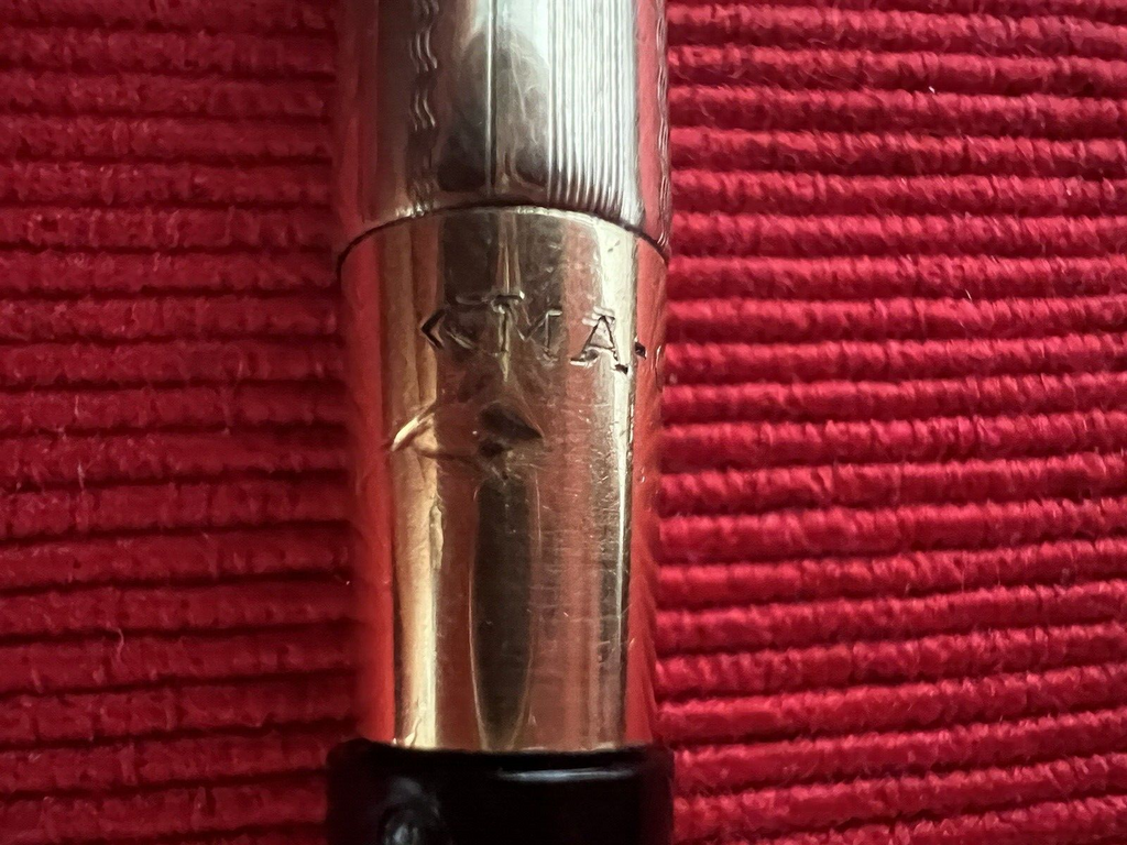 Ma Gus P.O Pen Fountain Pen Plated Pen Gold to Repair as Is