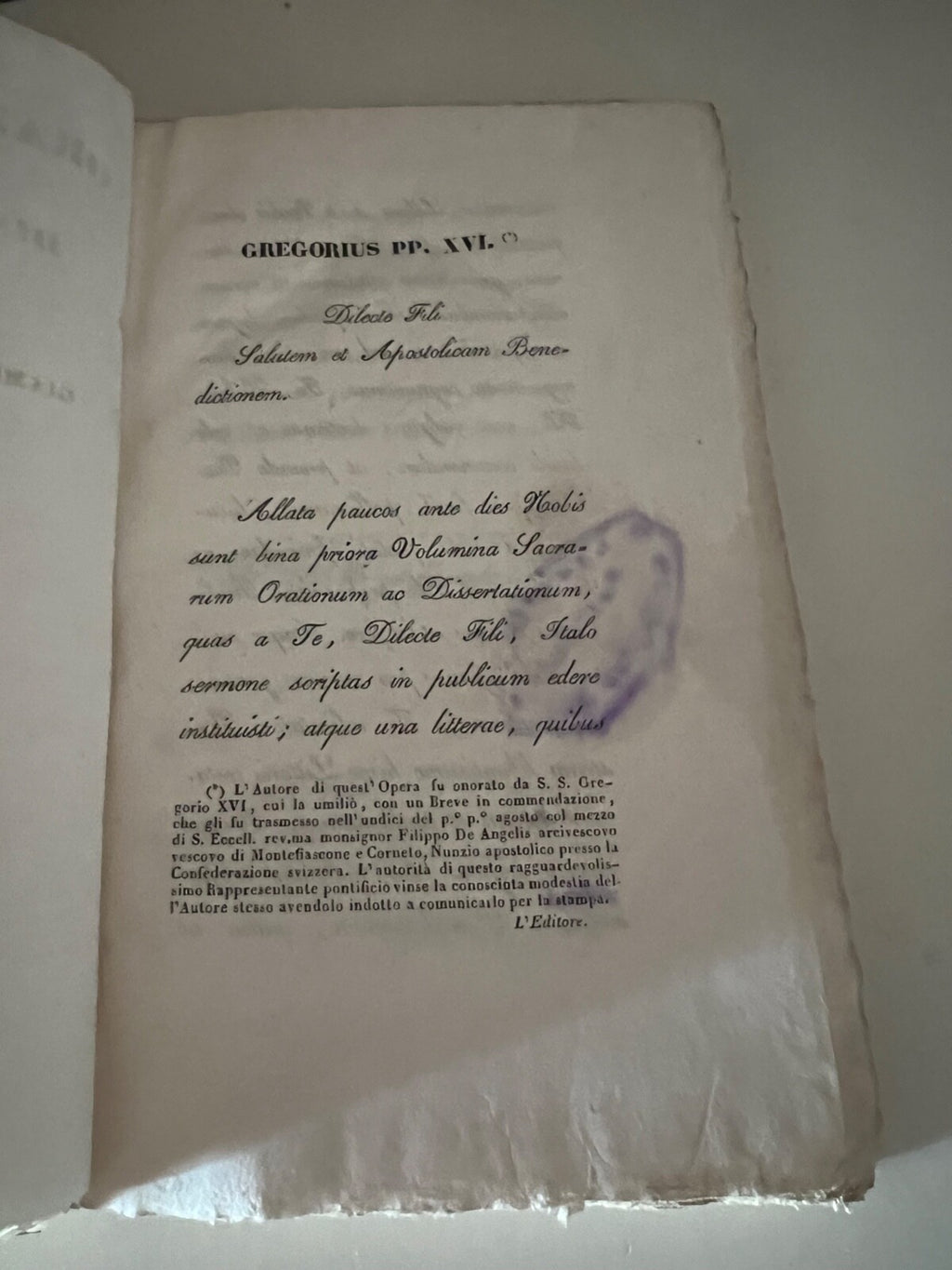 Livre Oraisons Sacre Et Thèses Totrricelli Carte Parchemin Antique 1738 