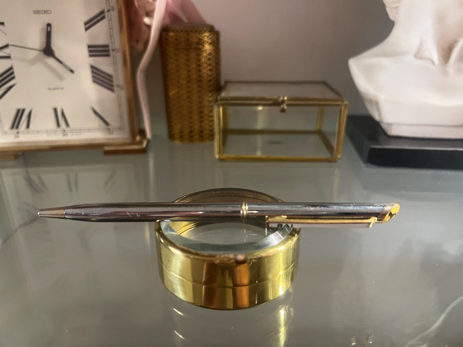 🔴 RAI penna sfera cromata con cavallino rampante italiana vintage 80 SCRIVE