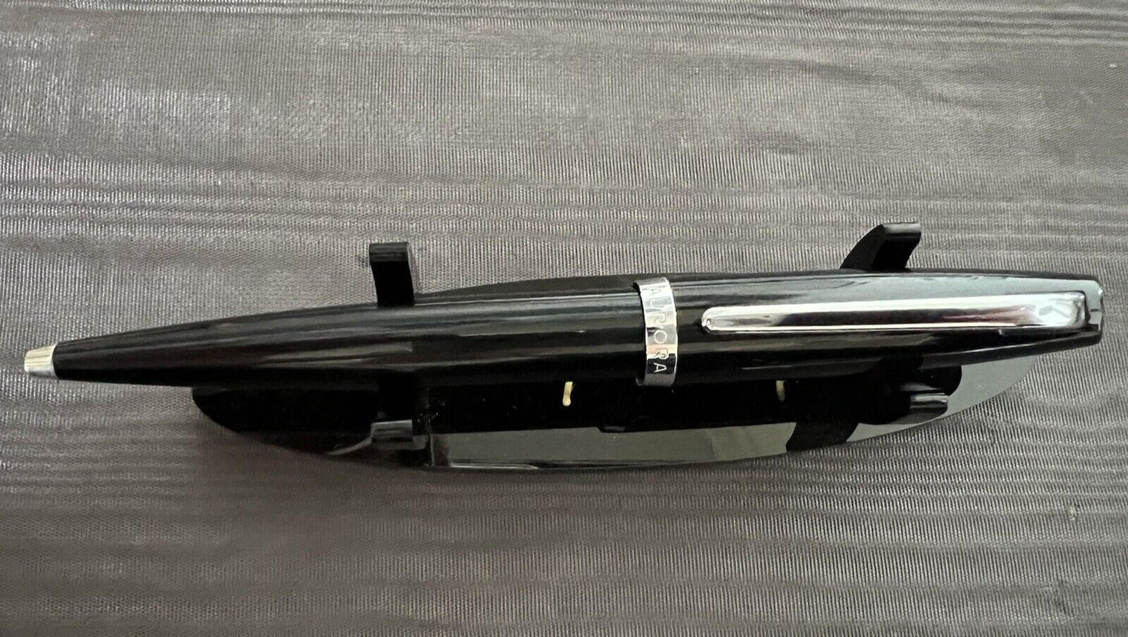 🔴 AURORA penna sfera Style nera brillante con profili cromati scrive