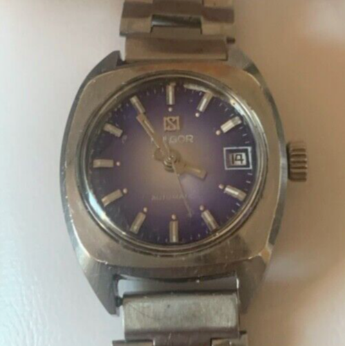 🔴 Orologio donna FULGOR automatico vintage quadrante blu sfumato, funzionante