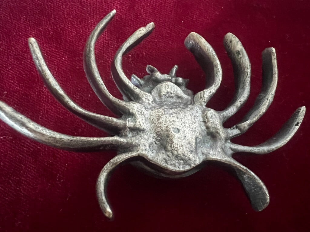 Briefbeschwerer Krabbenskulptur Bronze Massiv Dreidimensional Vintage 