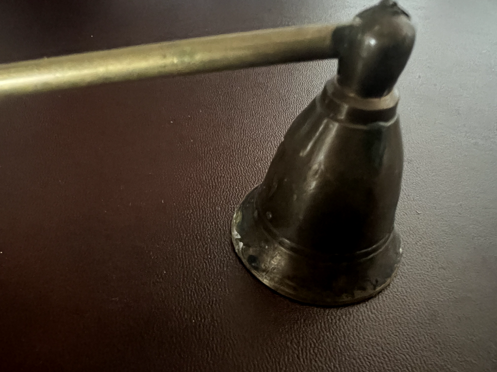 🔴 Spegni candela smorza candela OTTONE MASSICCIO legno lunghezza 30 centimetri