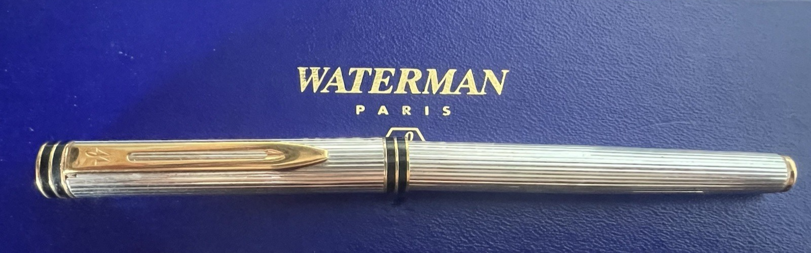Waterman Stylo-Plume Stylo à Plume Capuche Tige Plaqué Argent Parties Recharge