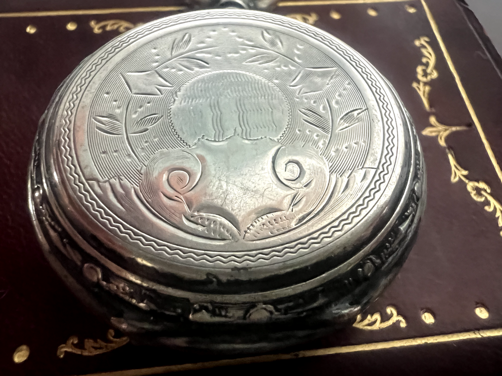 Montre Poche Argent 800 Femme Levier-Dos De Examen Pièces Cylindres 15