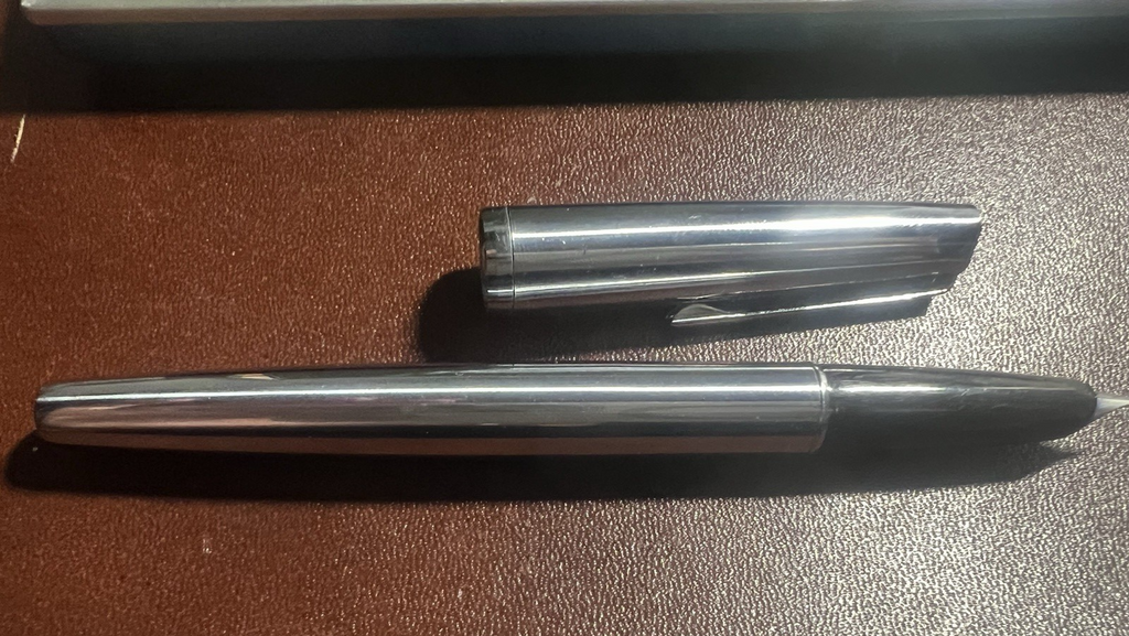 Auretta Stylo-Plume Stylo à Plume par Aurora Chrome Et Cartouches Vintage 1970