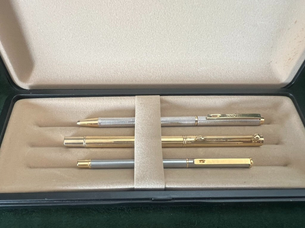 🔴 Penne a sfera metallo penne scrivono LOTTO 3 PENNE vintage