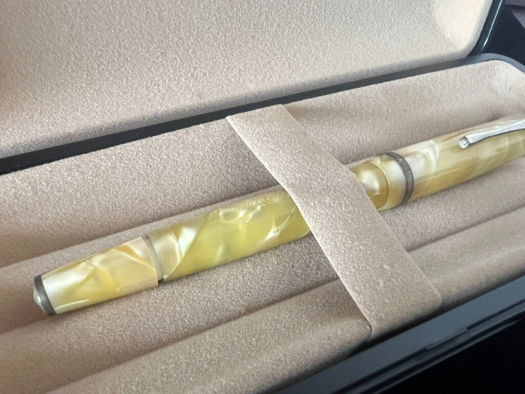 🔴 MONTEGRAPPA penna stilografica celluloide effetto madreperla scrive vintage