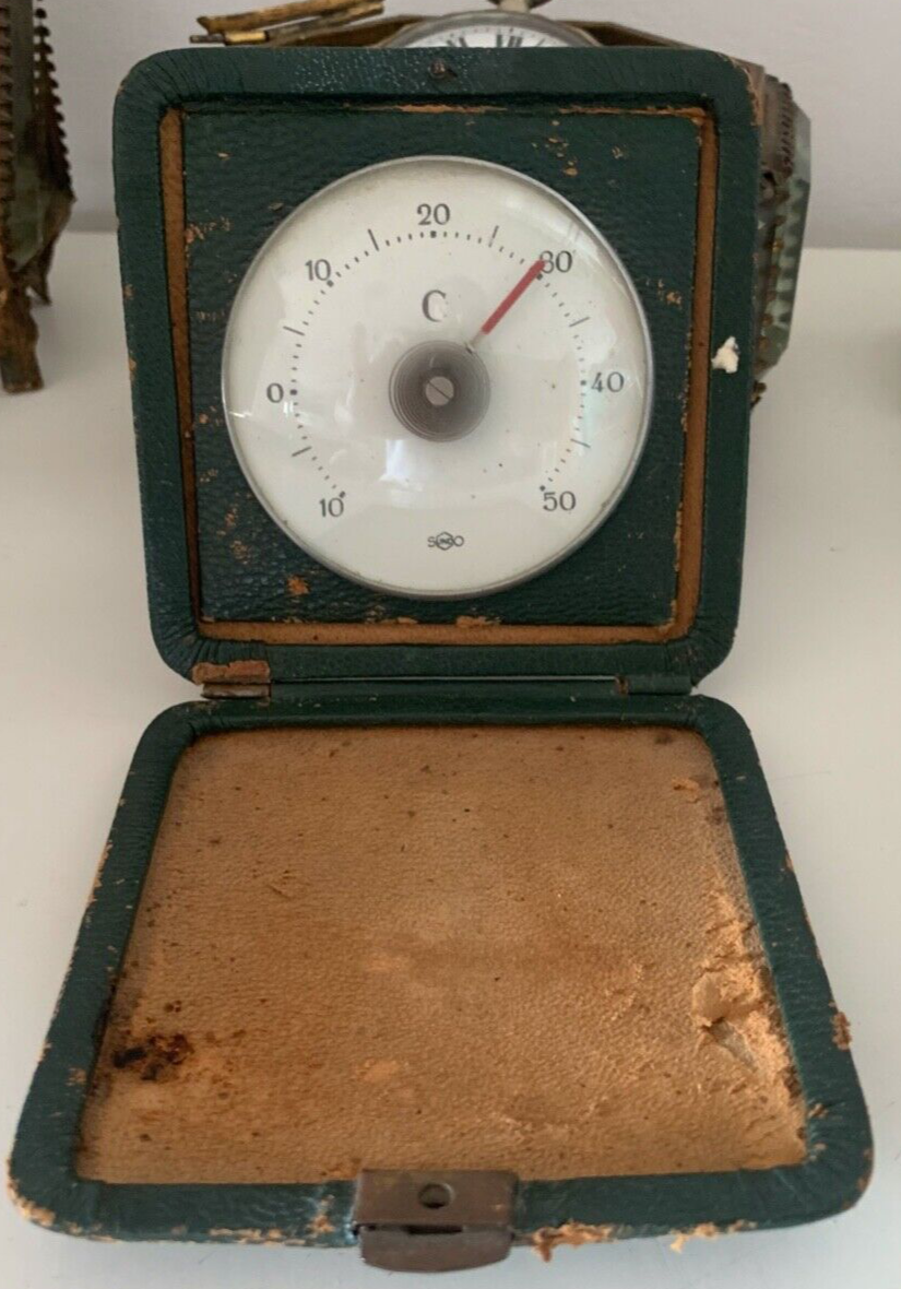 🔴 SUNDO Vintage Faltbares Tischthermometer aus Leder 