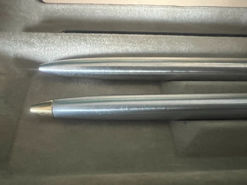 Papermate Penne Sphère Métal Dorées Set Complet Scrivono Vintage