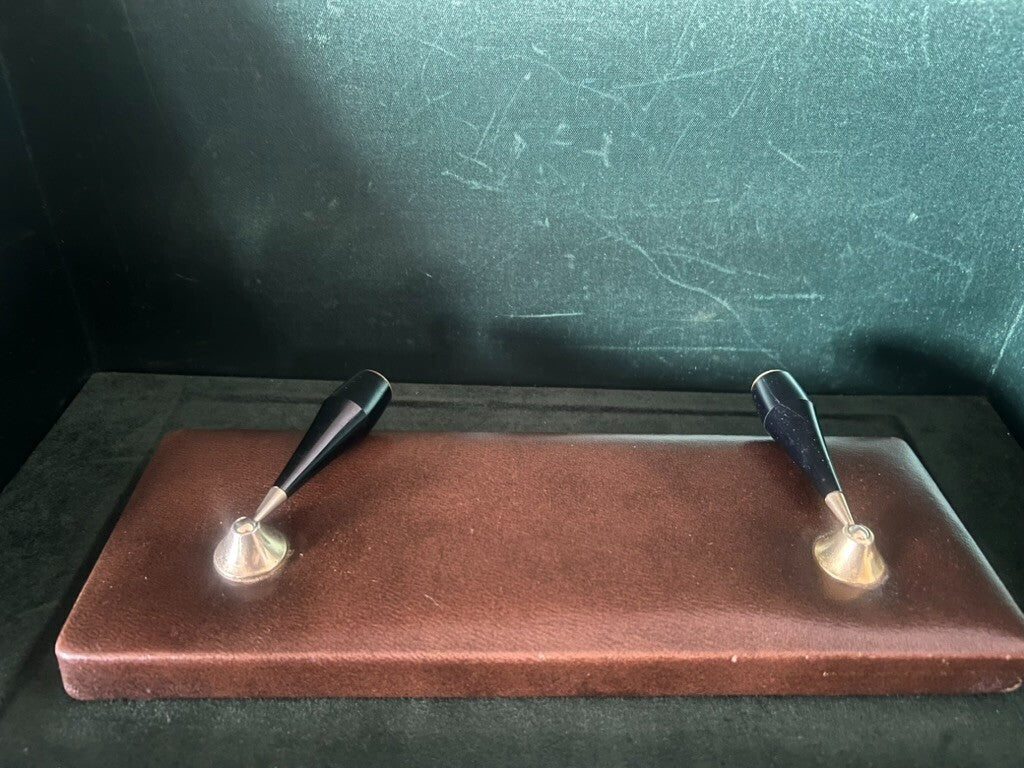 🔴 Stiloforo base penna stilografica sfera PELLE portapenna scrivania vintage