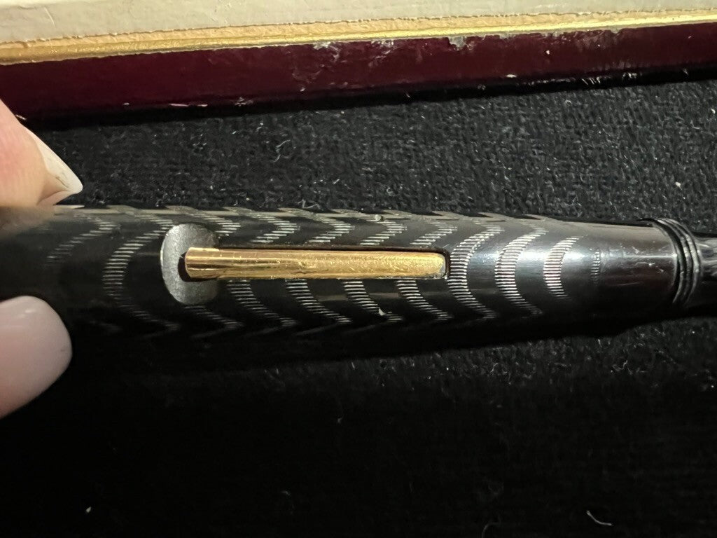 🔴 J HARRIS & Co penna stilografica a leva pennino ORO 14 K vintage 1940