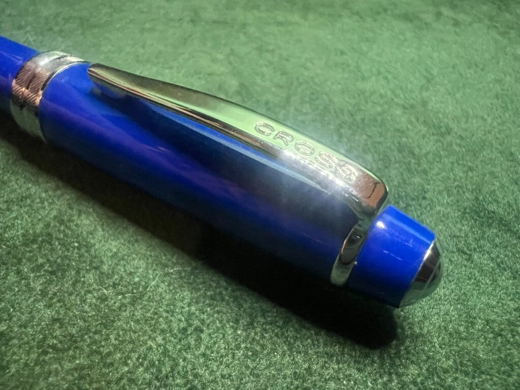Cross Stylo-Plume Stylo à Plume Bleu Cobalt Avec Profils Chrome M Cartouche