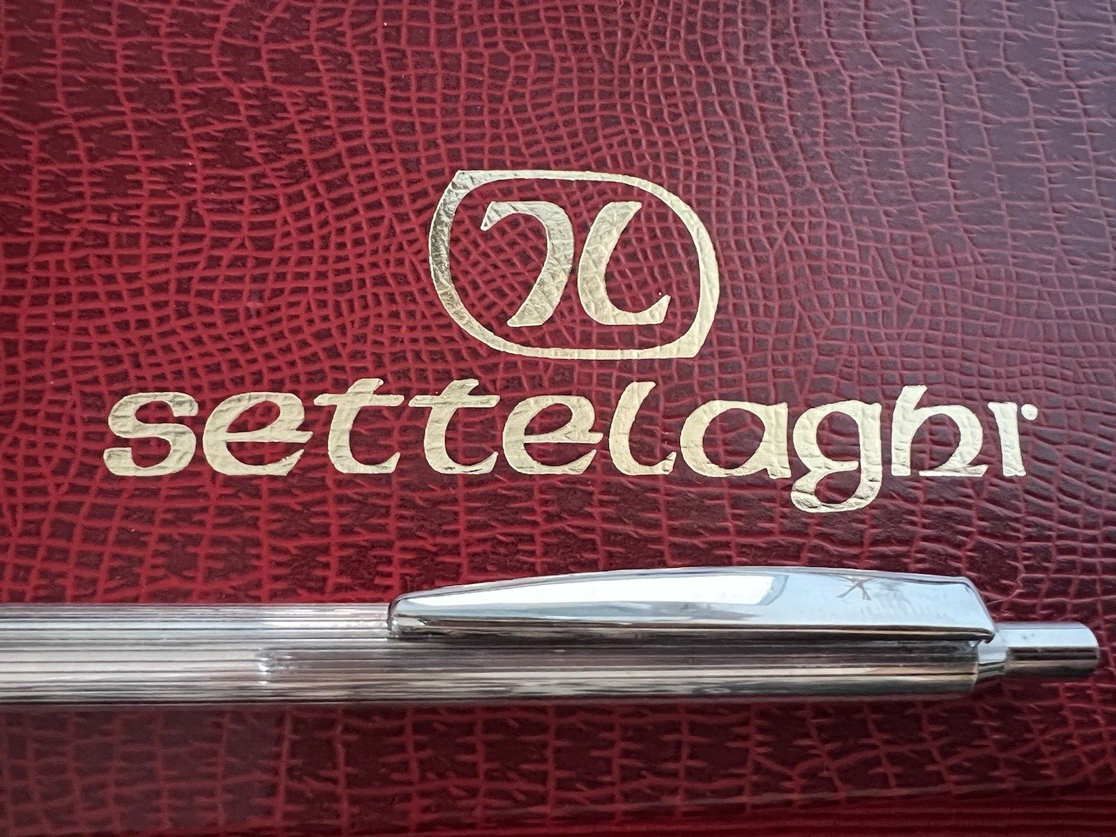 Settelaghi Stylo-Plume Sphère Argent 925 Massif Rayé Avec Certifié Garantie 2