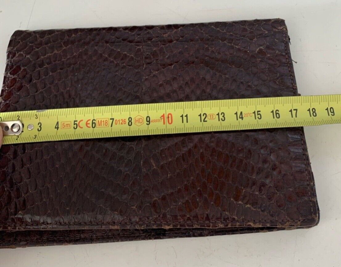 🔴 Portafoglio pelle uomo SERPENTE artigianale con porta assegni vintage