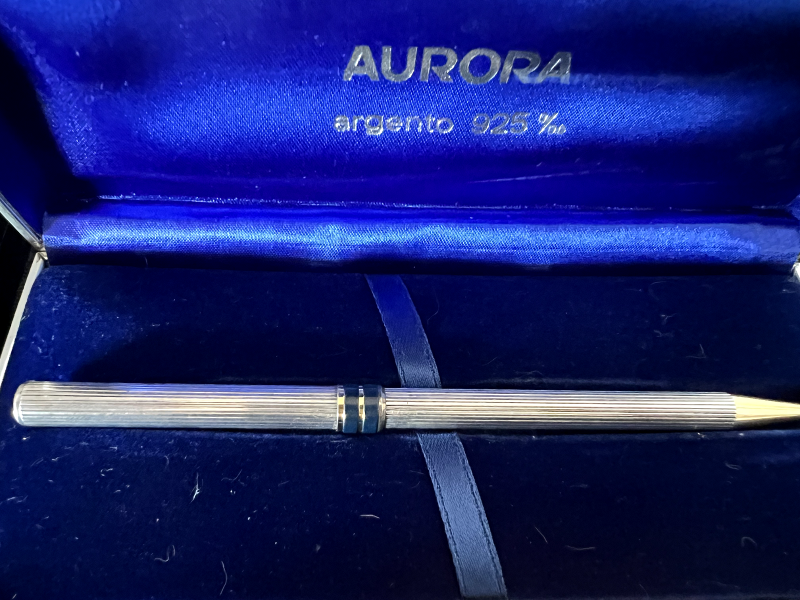 🔴 AURORA penna sfera Marco Polo ARGENTO 925 MASSICCIO Kontron smalti scrive 8