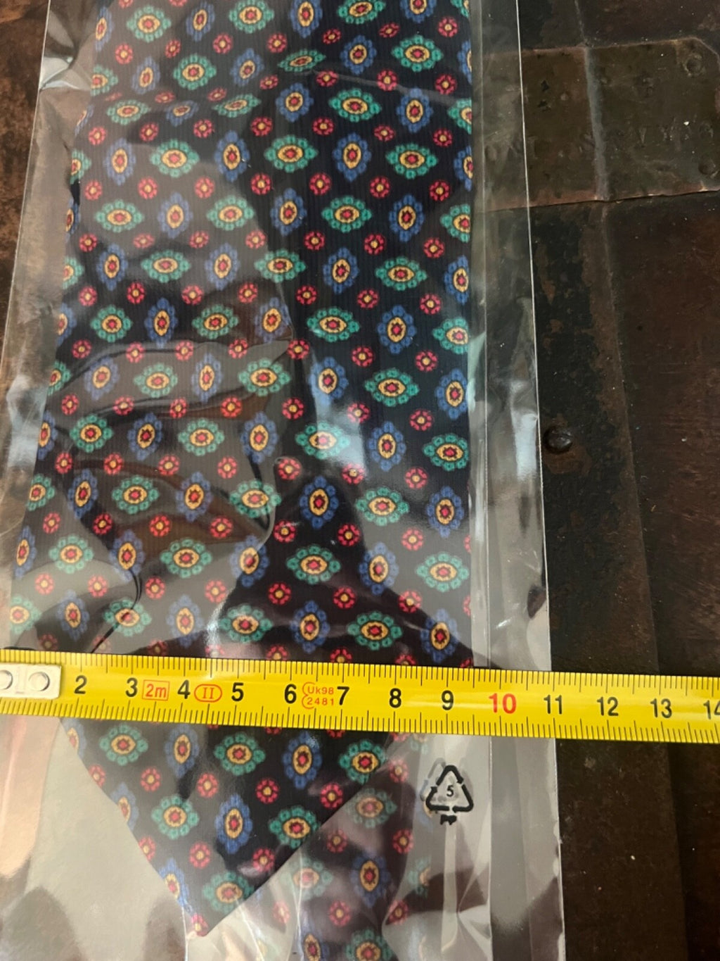 🔴 FENDI cravatta uomo SETA BLU AZZURRA ROSSA FIORI classica italiana busta