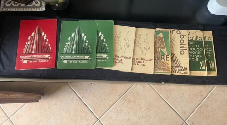 Königreich Italien, Zeugnisse, Babyfuß-Tampons, Originalunterschrift von 1932, 9 Stück 