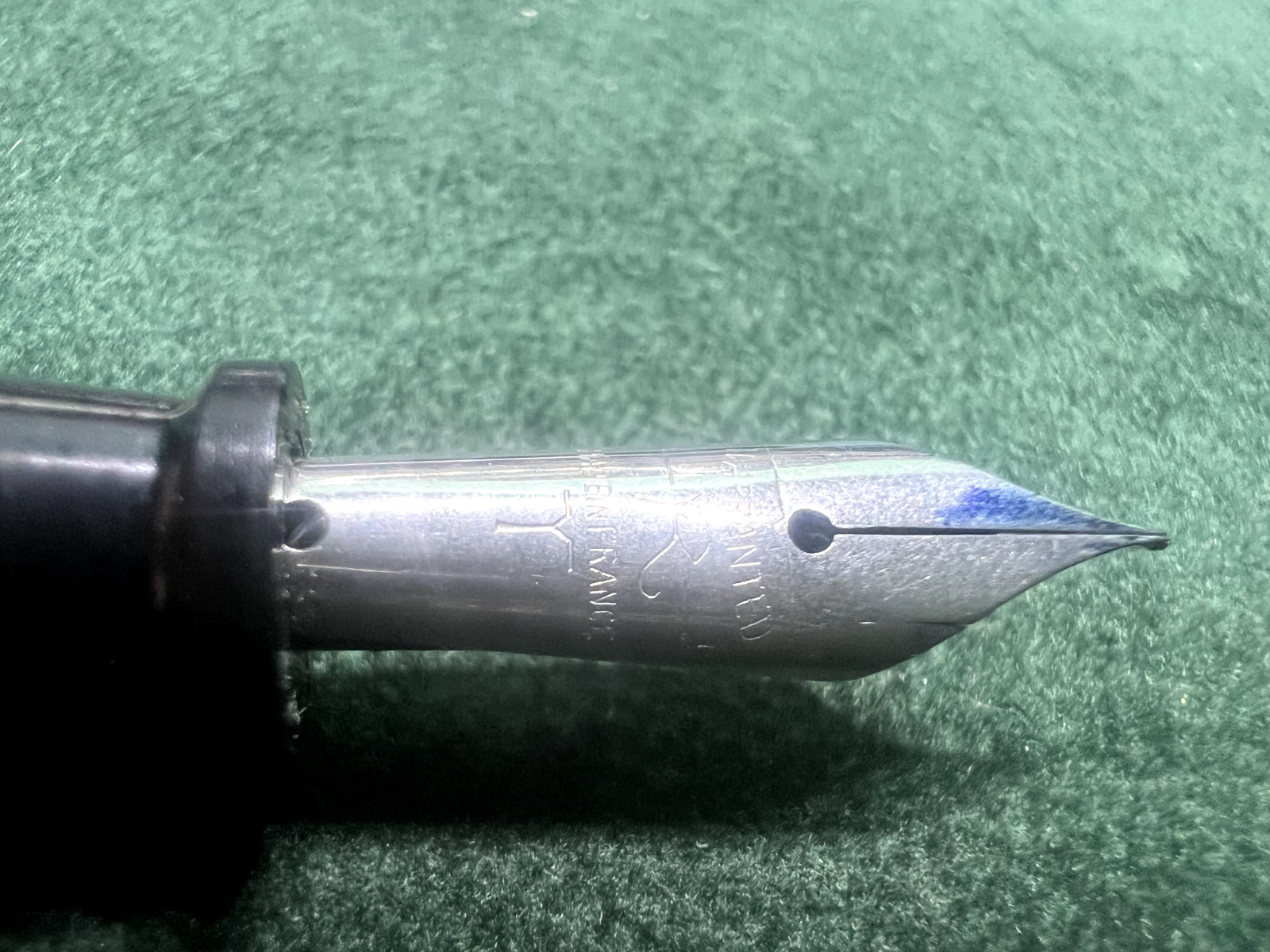 Stylo-Plume Stylo à Plume Bleu Marbré Profils Chrome A Levier Écrit Vintage