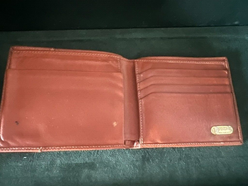 🔴 FENDI portafoglio uomo pelle marrone con porta carte di credito