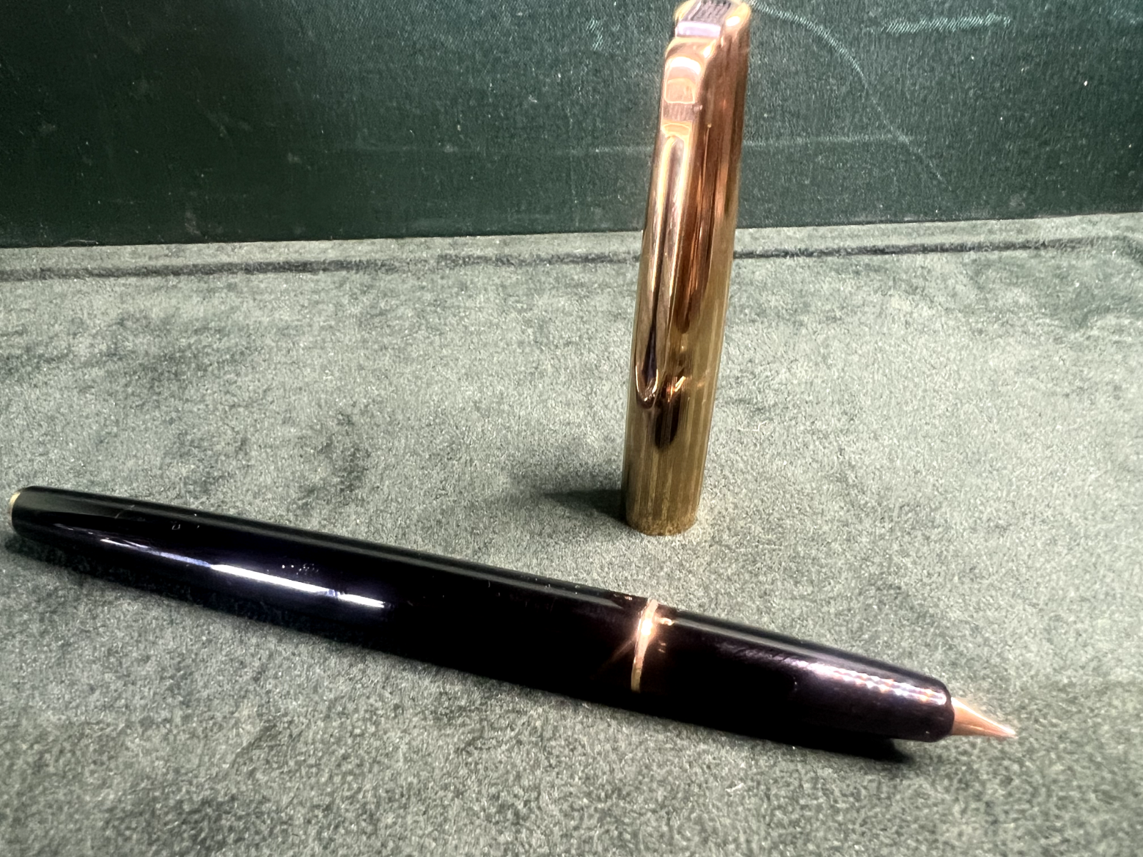 🔴 AURORA penna stilografica 98 cappuccio a righe pennino ORO M vintage A